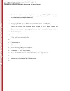 JVI Accepts, published online ahead of print on 25 January 2012 J. Virol. doi:JVICopyright © 2012, American Society for Microbiology. All Rights Reserved. 1