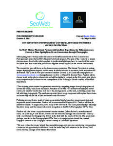 PRESS RELEASE FOR IMMEDIATE RELEASE October 1, 2012 Contact: Jackie Marks + [removed]