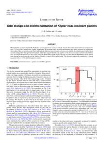 Planetary science / Kepler mission / Celestial mechanics / Planetary systems / Orbital resonance / Kepler Object of Interest / Resonance / Tide / Planet / Astronomy / Space / Exoplanetology