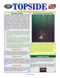 NOAA Diving Program News - November[removed]November 2007 Current Events  Lake Huron wreck diving