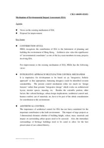 CB[removed]) Mechanism of Environmental Impact Assessment (EIA) Agenda ! !