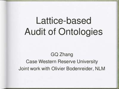 Lattice-Theoretic Auditing of Ontologies