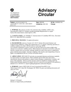AC[removed]13A, Announcement of Availability - RTCA Inc., Document RTCA-221