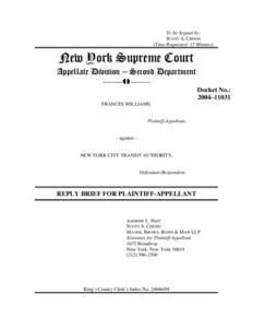To be Argued by: SCOTT A. CHESIN (Time Requested: 15 Minutes) New York Supreme Court Appellate Division – Second Department