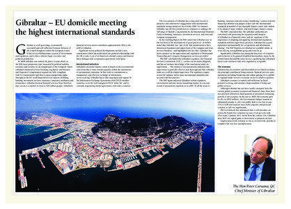 Gibraltar – EU domicile meeting the highest international standards