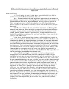 Microsoft Word - LARSlimitations against suing state.doc