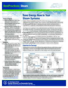 Save Energy Now in Your Steam Systems; Industrial Technologies Program (ITP) BestPractices: Process Heating (Fact sheet)
