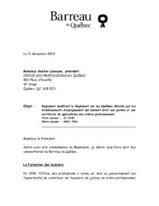 Microsoft Word - 13 décembre 04 LEMOYNE., Gaétan - Règlement sur diplôme dé…
