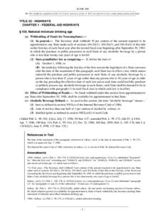 23 USC 158 NB: This unofficial compilation of the U.S. Code is current as of Jan. 4, 2012 (see http://www.law.cornell.edu/uscode/uscprint.html). TITLE 23 - HIGHWAYS CHAPTER 1 - FEDERAL-AID HIGHWAYS § 158. National minim