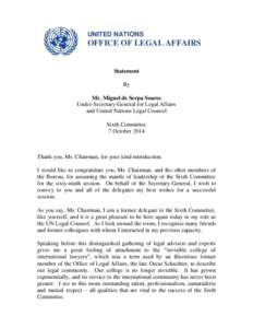 UNITED NATIONS  OFFICE OF LEGAL AFFAIRS Statement By