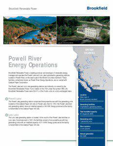 Brookfield Renewable Power  Powell Lake Dam