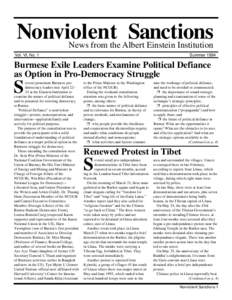 Nonviolent Sanctions News from the Albert Einstein Institution Vol. VI, No. 1  Summer 1994