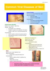 Common Viral Diseases of Skin