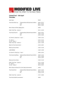 Cadwell Park – 25th April Timetable Gates Open Time Attack Warm up:  09.00
