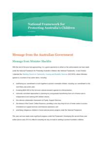 Message from the Australian Government