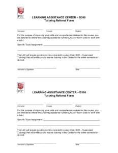 Microsoft Word - Tutoring Referral Form.doc