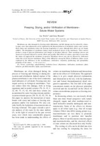 Cryobiology 39, 103–[removed]Article ID cryo[removed], available online at http://www.idealibrary.com on REVIEW Freezing, Drying, and/or Vitrification of Membrane– Solute–Water Systems