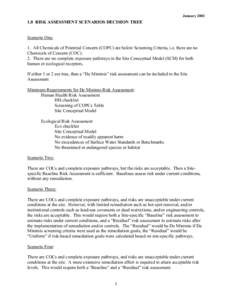 January[removed]RISK ASSESSMENT SCENARIOS DECISION TREE Scenario One: 1. All Chemicals of Potential Concern (COPC) are below Screening Criteria, i.e. there are no Chemicals of Concern (COC).