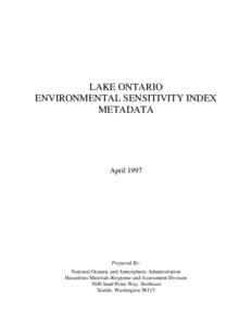 Metadata for Lake Ontario Environmental Sensitivity Index (ESI)