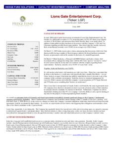 Microsoft Word - Catalyst Investment Research - LGF July[removed]Final.doc