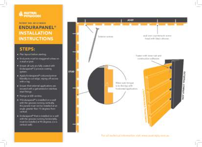 JOIST  PATENT NO: [removed]ENDURAPANEL® INSTALLATION