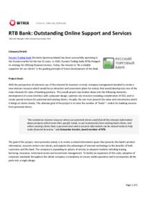 RTB Bank: Outstanding Online Support and Services