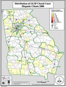 Distribution of GLSP Closed Cases Hispanic Clients 2000 Fannin Dalton #