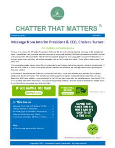 CHATTER THAT MATTERS Volume 8, Issue 1 ®  DEC 2017