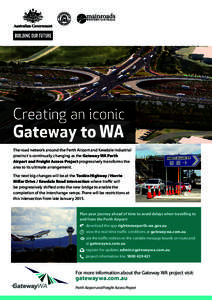 Creating an iconic  Gateway to WA The road network around the Perth Airport and Kewdale industrial precinct is continually changing as the Gateway WA Perth