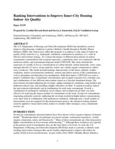 Air pollution / Atmosphere / Filters / Smog / Ventilation / Indoor air quality / Volatile organic compound / Air quality / Minimum efficiency reporting value / Building biology / Heating /  ventilating /  and air conditioning / Environment