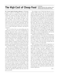 Food politics / Sustainable food system / Rural community development / Sustainable agriculture / Biofuels / Local food / Organic food / Food security / Fast food / Food and drink / Environment / Sustainability