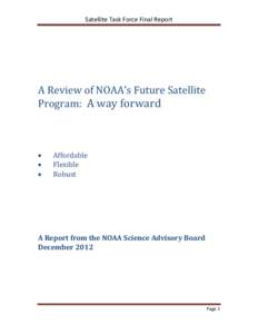 Satellite Task Force Final Report  A Review of NOAA’s Future Satellite Program: A way forward  