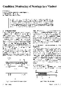 Condition Monitoring of Bearings in a Viaduct C. H. Chew Dep... tment of :