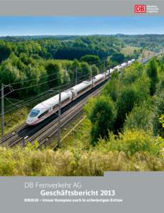 DB Fernverkehr AG 	 Geschäftsbericht 2013 DB2020 – Unser Kompass auch in schwierigen Zeiten  Entwicklungen im Geschäftsjahr 2013