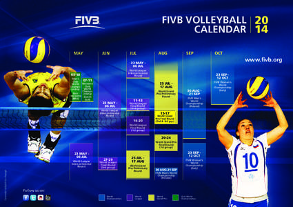 FIVB VOLLEYBALL CALENDAR MAY JUN