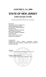 ASSEMBLY, No[removed]STATE OF NEW JERSEY 216th LEGISLATURE PRE-FILED FOR INTRODUCTION IN THE 2014 SESSION