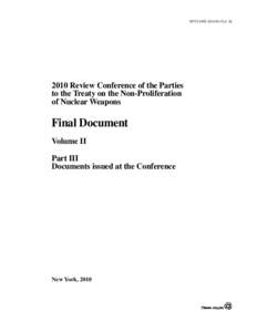 NPT/CONF[removed]Vol. II[removed]Review Conference of the Parties to the Treaty on the Non-Proliferation of Nuclear Weapons