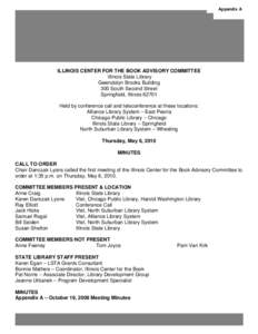 Illinois Center for the Book Advisory Committee Meeting Minutes