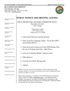 STATE OF CALIFORNIA – NATURAL RESOURCES AGENCY  EDMUND G. BROWN, JR., Governor DELTA PROTECTION COMMISSION 2101 Stone Blvd., Suite 210