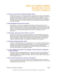 Questions and Answers for Employees