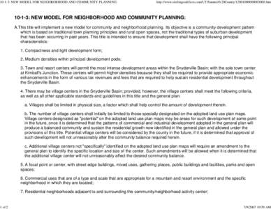 10-1-3: NEW MODEL FOR NEIGHBORHOOD AND COMMUNITY PLANNING:  1 of 2 http://www.sterlingcodifiers.com/UT/Summit%20County/.htm