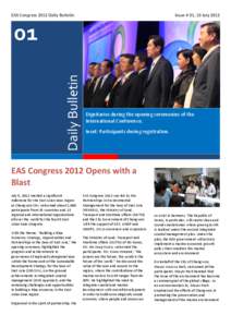 EAS Congress 2012 Daily Bulletin  Issue # 01, 10 July 2012 Daily Bulletin