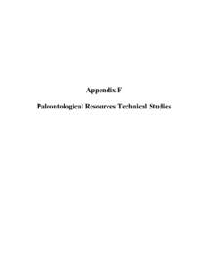 Appendix F Paleontological Resources Technical Studies Paleontological Resources Survey for Recurrent Energy’s Cinco Generator Intertie Project, Kern County, California