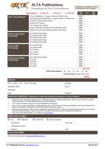 ALTA Publications  Publications are in electronic format and delivered by PDF download.  Proceedings and Short Course Manuals