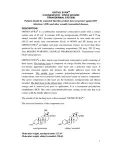 ORTHO EVRA ®  (norelgestromin / ethinyl estradiol TRANSDERMAL SYSTEM)