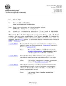 Physical disability legislation in Wisconsin