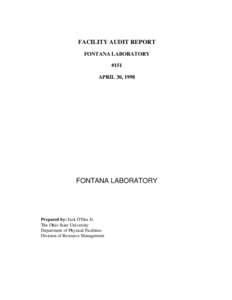 FACILITY AUDIT REPORT FONTANA LABORATORY #151 APRIL 30, 1998  FONTANA LABORATORY