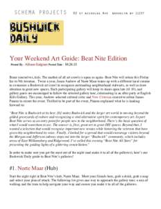    	
   Your Weekend Art Guide: Beat Nite Edition Posted By : Allison