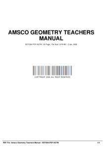 AMSCO GEOMETRY TEACHERS MANUAL SEFO84-PDF-AGTM | 32 Page | File Size 1,579 KB | -2 Jan, 2002 COPYRIGHT 2002, ALL RIGHT RESERVED