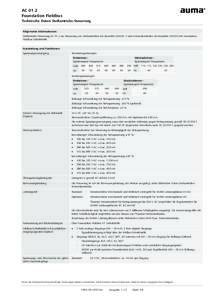 AC 01.2 Foundation Fieldbus Technische Daten Stellantriebs-Steuerung Allgemeine Informationen Stellantriebs-Steuerung AC 01.2 zur Steuerung von Drehantrieben der Baureihe SA/SAR .2 und Schwenkantriebe der Baureihe SG/SGR